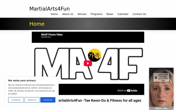 Screenshot of martialarts4fun.co.uk