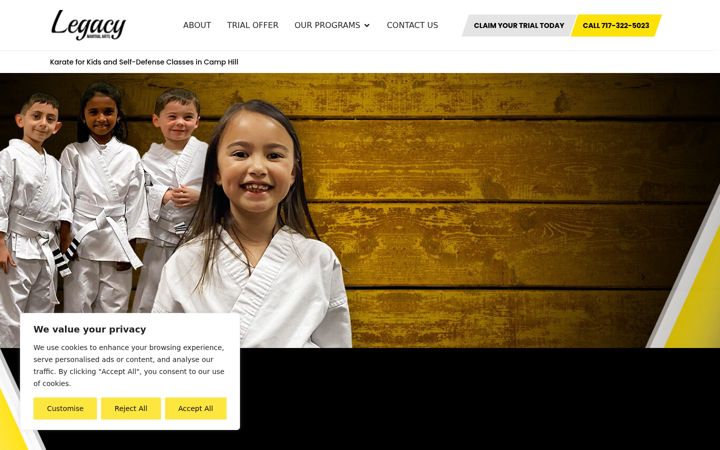 Screenshot of martialartscamphill.com