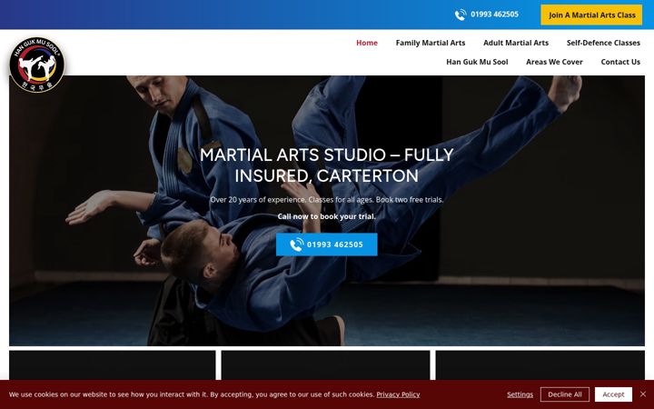 Screenshot of martialartscarterton.co.uk