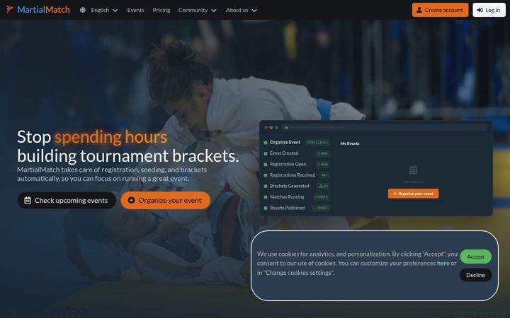 Screenshot of martialmatch.com