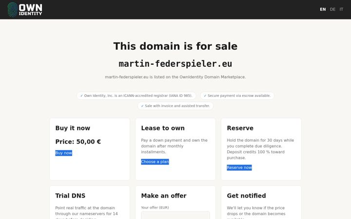Screenshot of martin-federspieler.eu