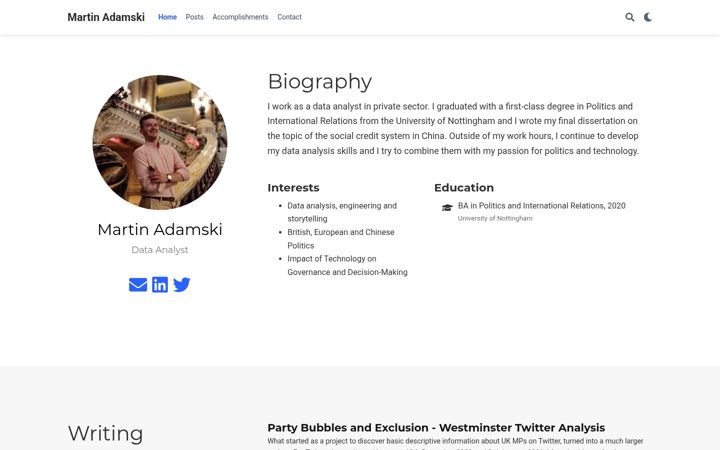 Screenshot of martinadamski.com