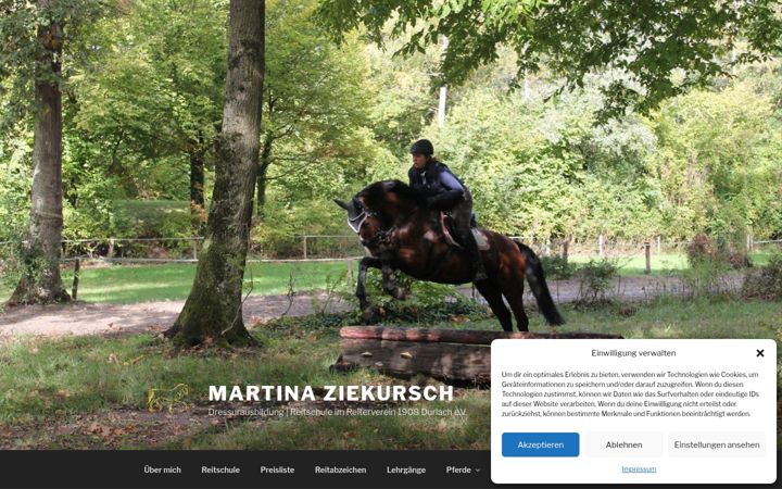 Screenshot of martinaziekursch.de