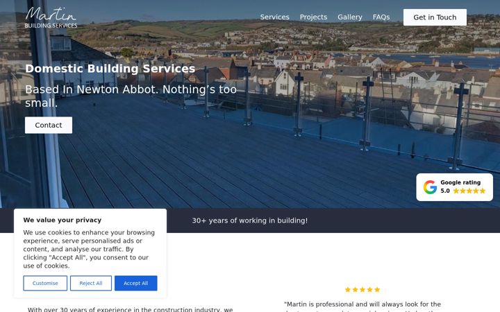 Screenshot of martinbuildingservices.co.uk