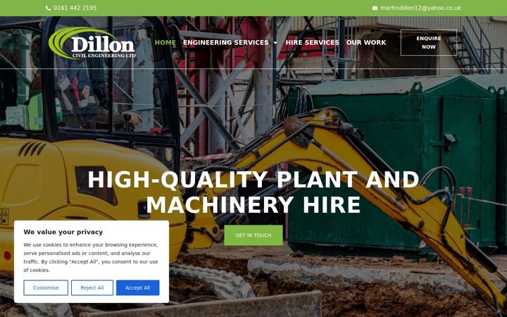 Screenshot of martindilloncivilengineering.co.uk