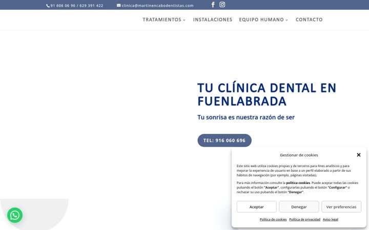 Screenshot of martinencabodentistas.com