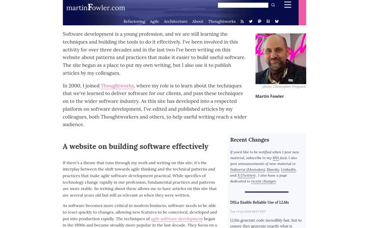 Screenshot di martinfowler.com