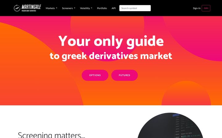 Screenshot of martingale.finance