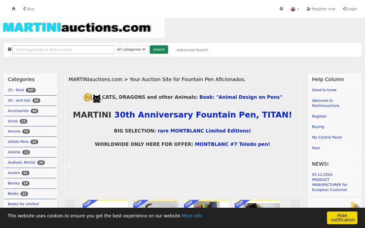 Screenshot of martiniauctions.com