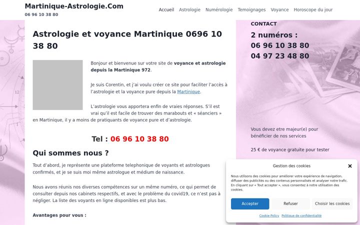 Screenshot of martinique-astrologie.com