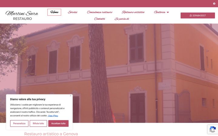 Screenshot of martinisararestauro.it