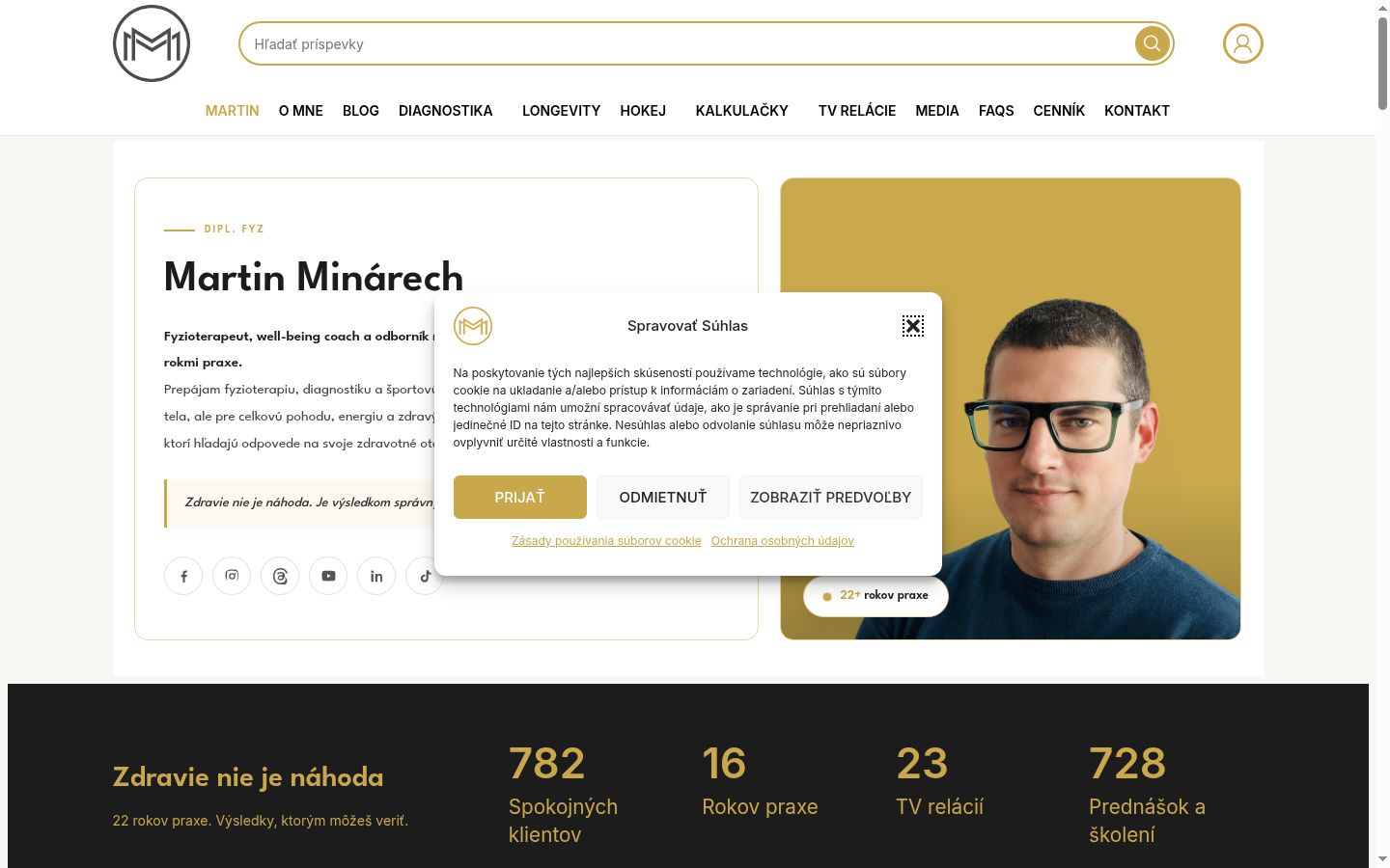 Screenshot del banner di consenso mostrato prima di qualsiasi interazione