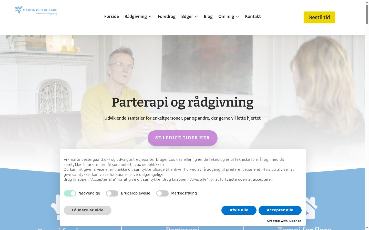 Screenshot del banner di consenso mostrato prima di qualsiasi interazione