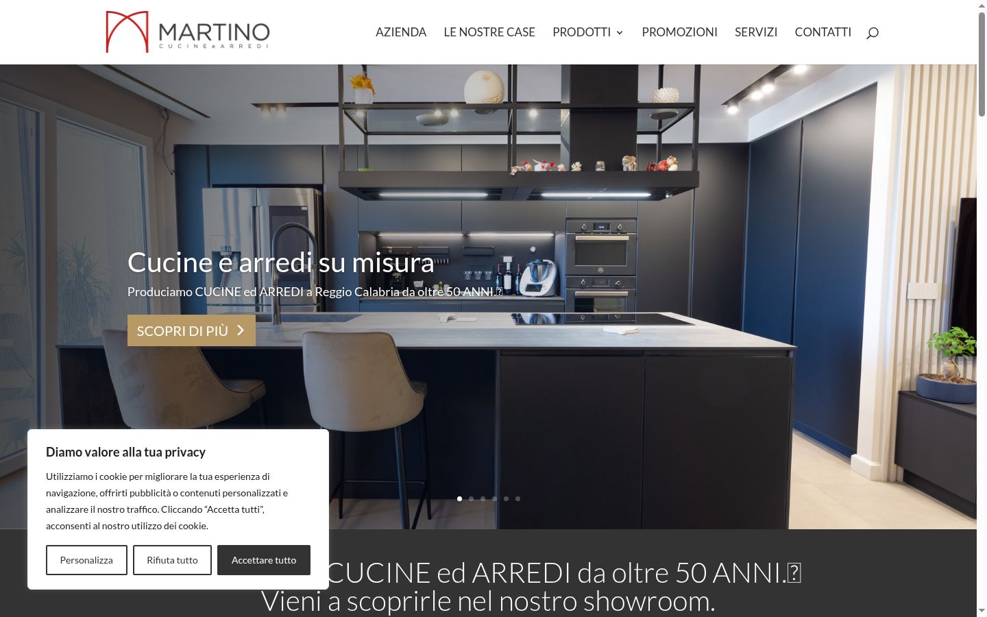 Screenshot del banner di consenso mostrato prima di qualsiasi interazione