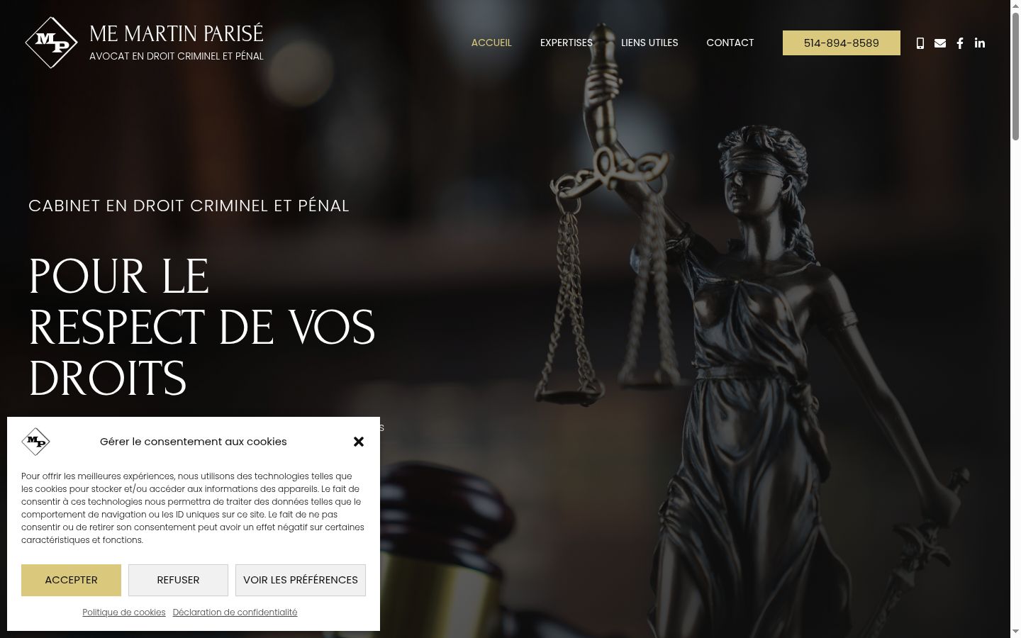 Screenshot del banner di consenso mostrato prima di qualsiasi interazione