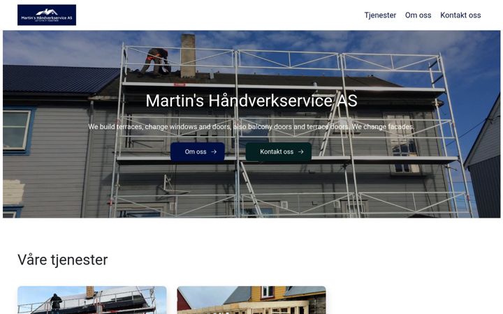 Screenshot of martinshandverkservice.no