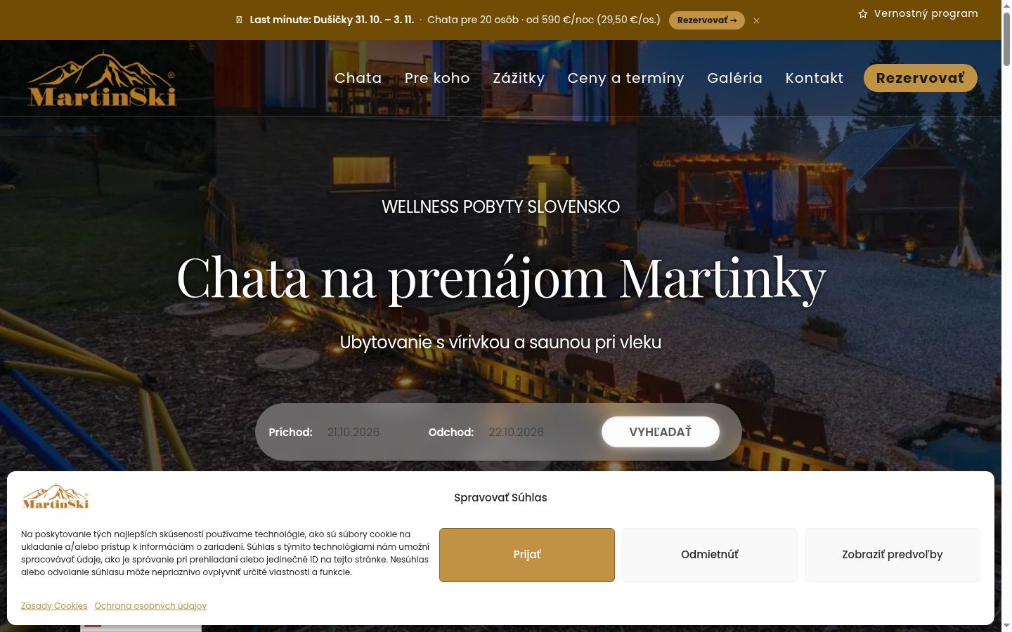 Képernyőkép a bármilyen interakció előtt megjelenő hozzájárulási bannerről