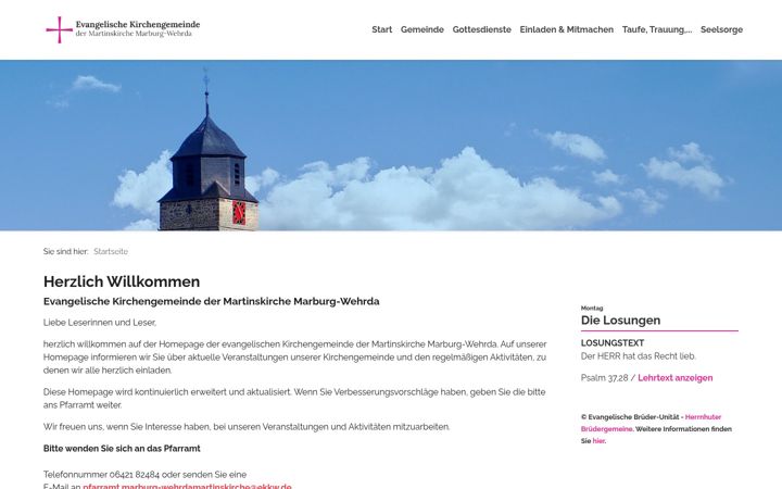 Screenshot of martinskirche-wehrda.de