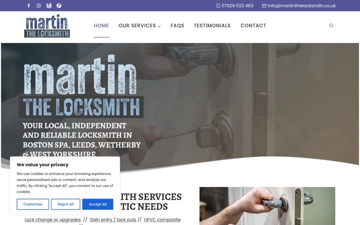 Screenshot of martinthelocksmith.co.uk