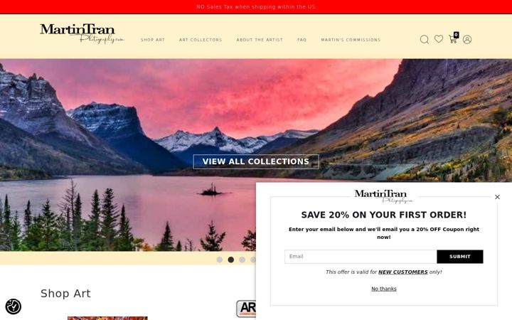 Screenshot of martintranphotography.com