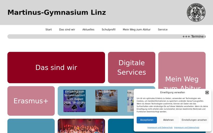 Screenshot of martinus-gymnasium.de