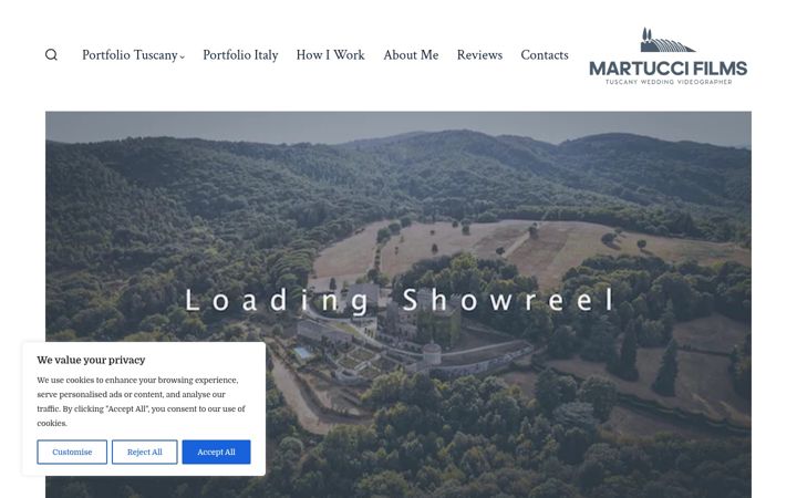 Screenshot of martuccifilms.com