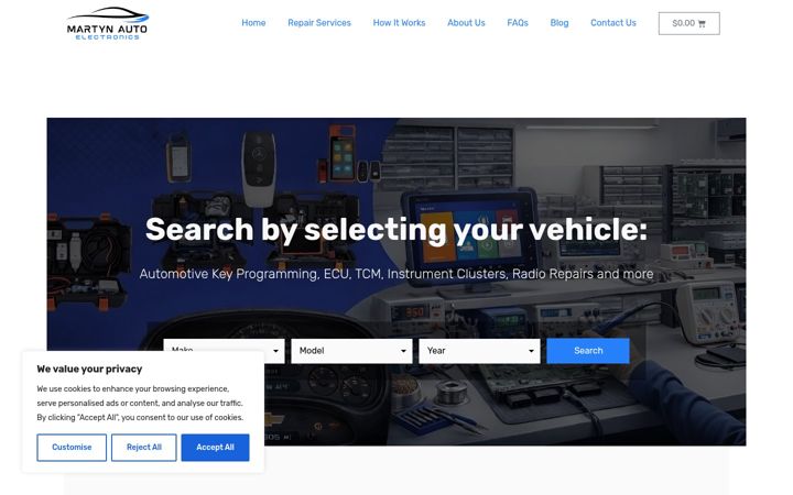 Screenshot of martynauto.com