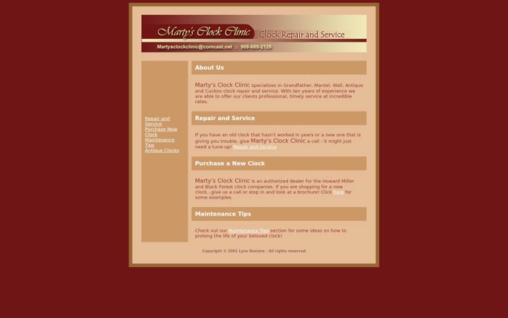 Screenshot of martysclockclinic.com