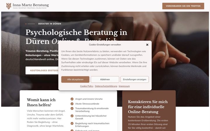Screenshot of martzpraxis.de