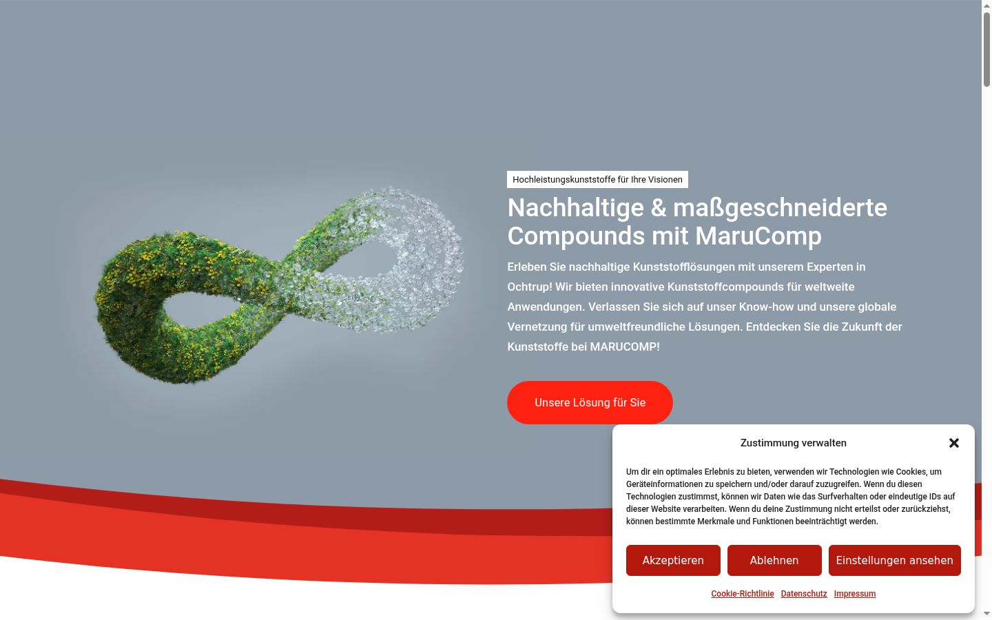Screenshot of the consent banner shown before any interaction