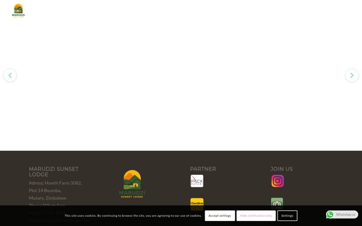 Screenshot of marudzivumbalodge.com