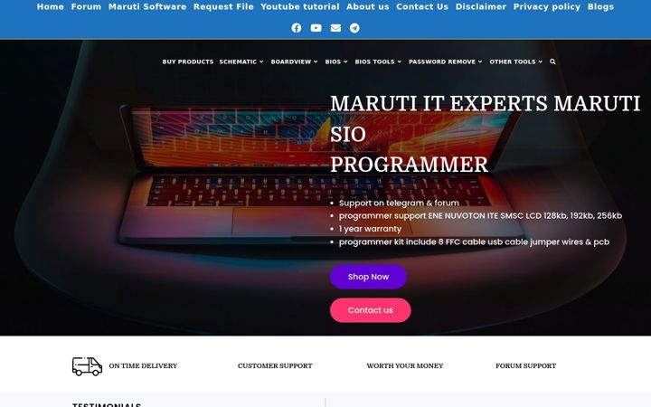 Kuvakaappaus sivustosta marutiitexperts.com
