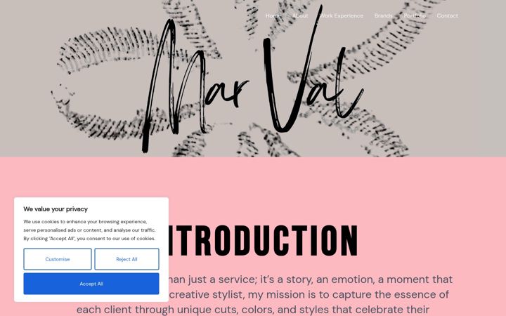 Screenshot of marvalhairartist.com