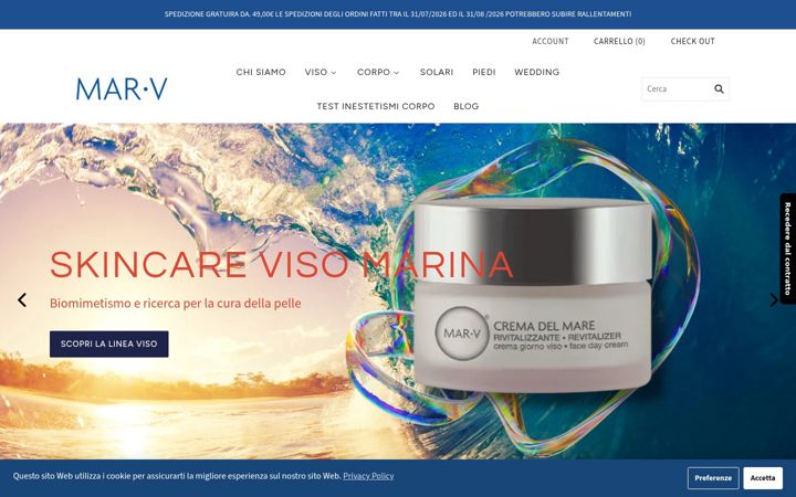 Screenshot of marvcosmetics.it