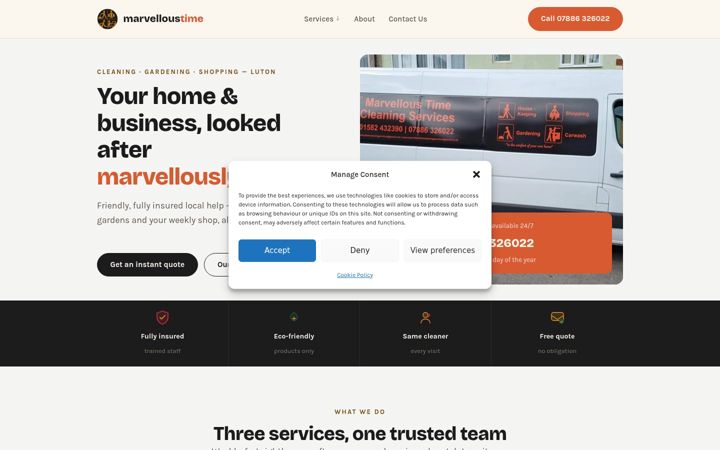 Screenshot of marvelloustime.co.uk