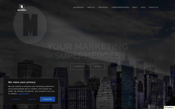 Screenshot of marvelmarketers.com