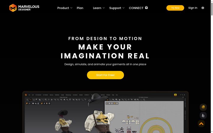 Skjámynd af marvelousdesigner.com