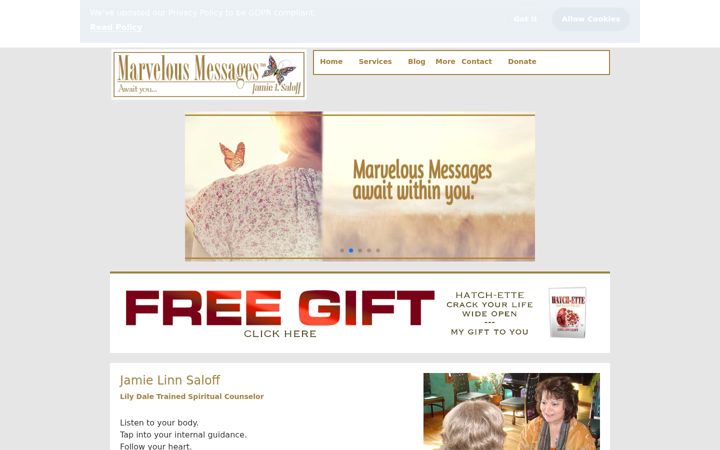 Screenshot of marvelousmessages.com