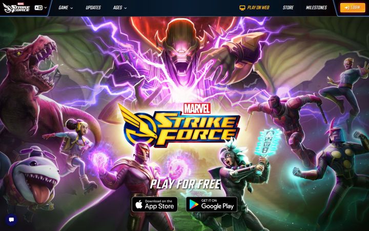 Screenshot van marvelstrikeforce.com