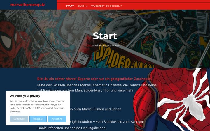Screenshot of marvelsuperheroesquiz.lima-city.de