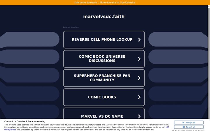 Screenshot of marvelvsdc.faith