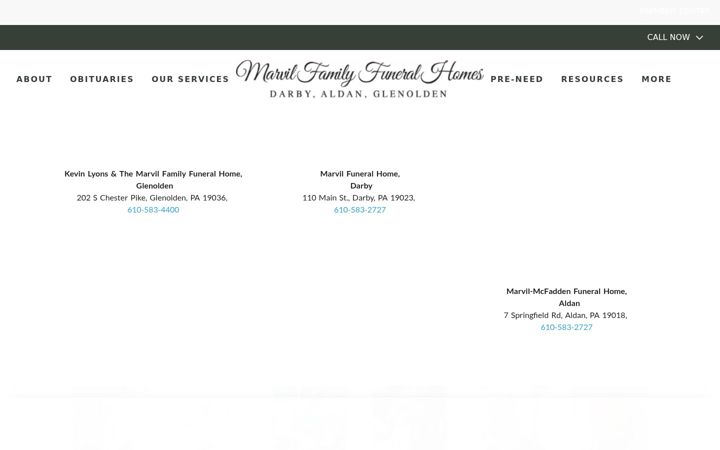 Screenshot of marvilfuneralhome.com