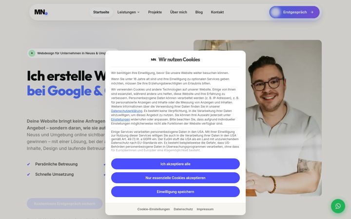 Screenshot of marvinnowozin.de
