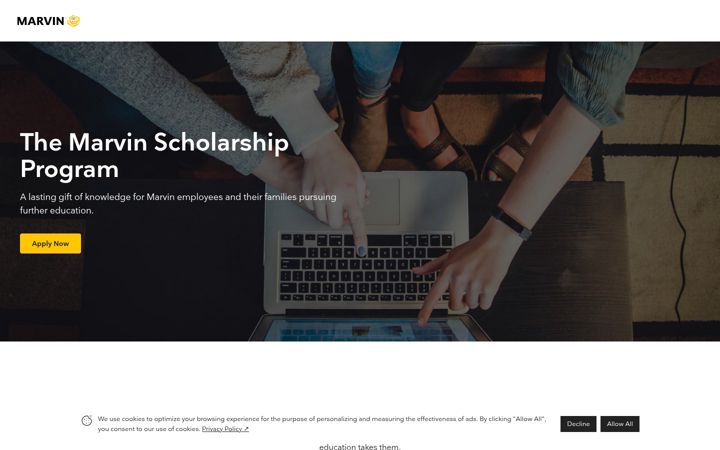 Screenshot of marvinscholarships.com