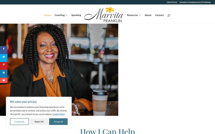 Screenshot of marvitafranklin.com