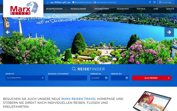 Skärmbild av marx-reisen.de
