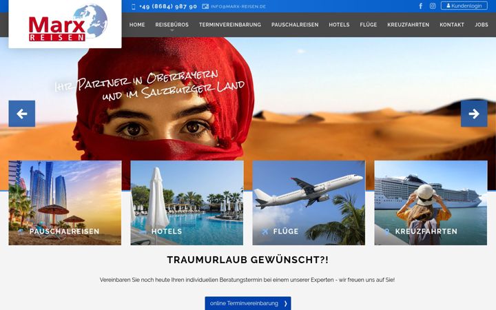 Screenshot of marx-travel.de