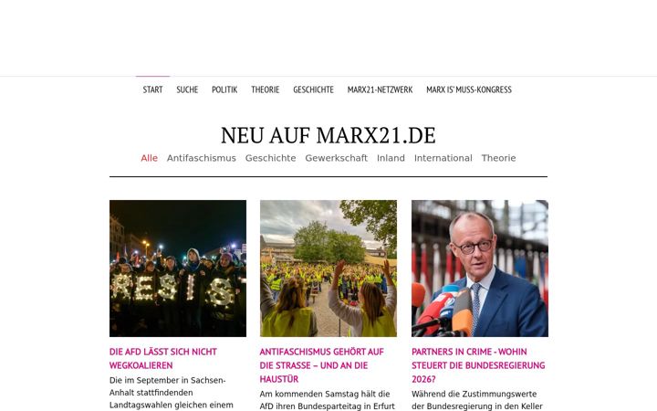 Screenshot of marx21.de
