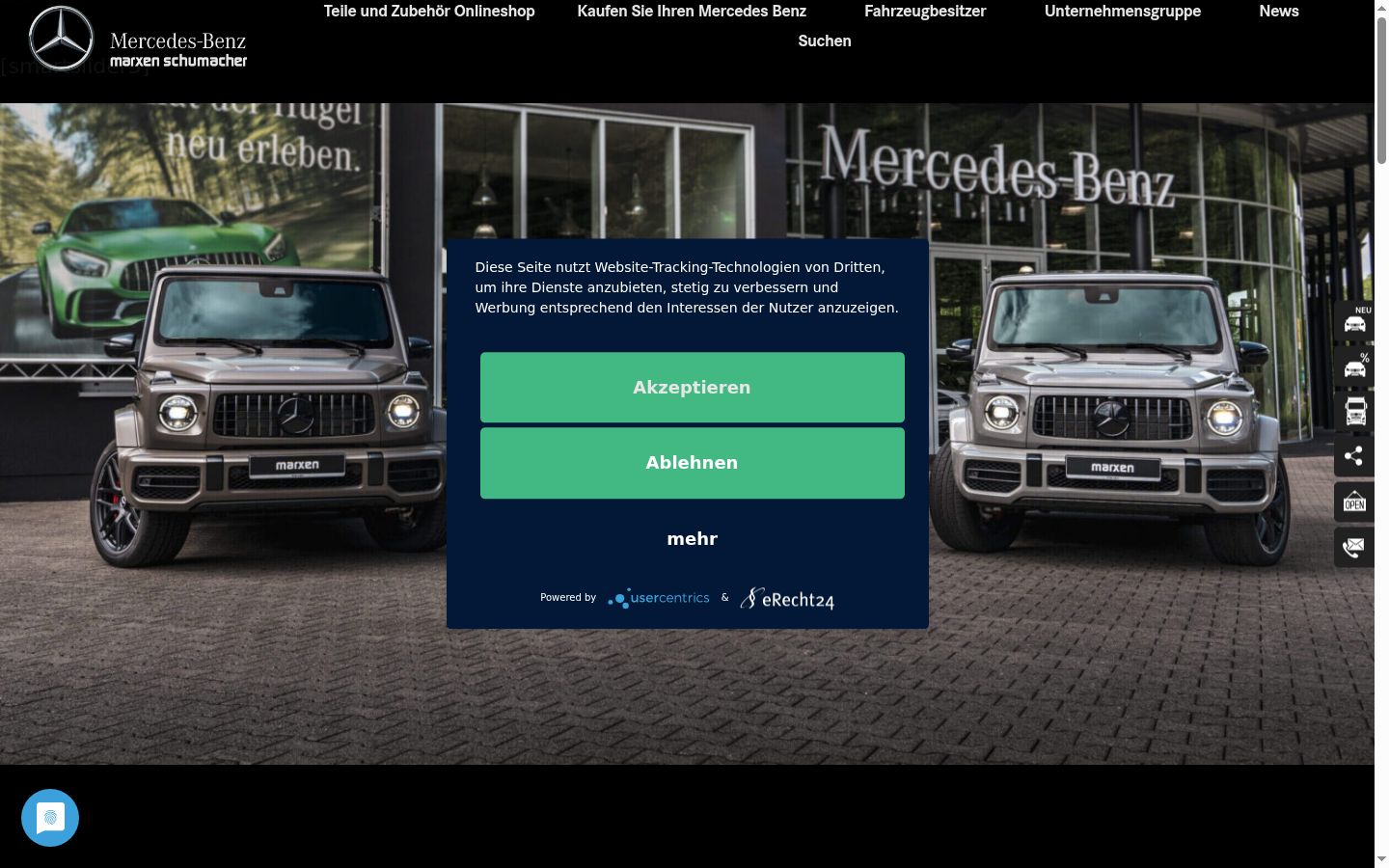 Screenshot del banner di consenso mostrato prima di qualsiasi interazione