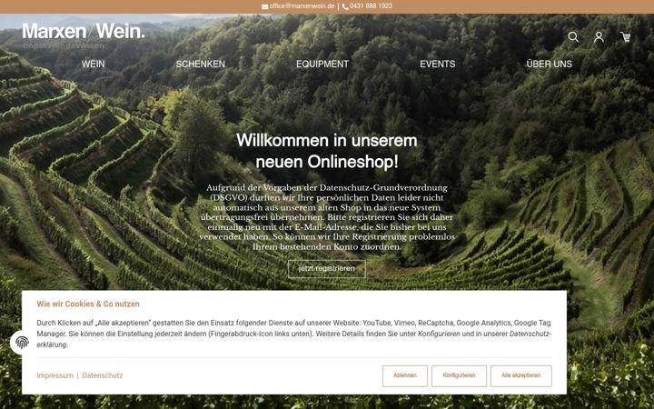 Screenshot of marxenwein.de